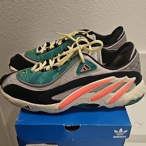 Adidas FYW 98 Coral and Green Sneakers